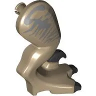 Animal Body Part, Dinosaur, Raptor Leg, Right, with Pin, Black Claws, Sand Blue Stripes