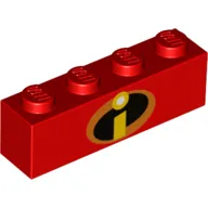 Brick 1 x 4 with 'I' Incredibles Logo print