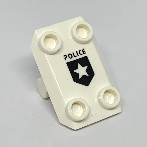 Plate Special / Shield Rectangular with 4 Studs and Star and 'POLICE' Print