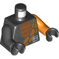 Torso, Odd Arms with Robe, Orange Shirt, Orange Decorations, White Pocket Print, Left Orange Arm, Right Black Arm, Black Hands