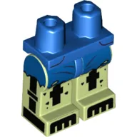 Hips and Yellowish Green Legs with Torn Jeans, Black Skeleton