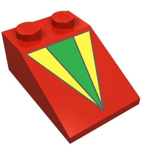 Slope 33° 3 x 2 with Yellow and Green V Print