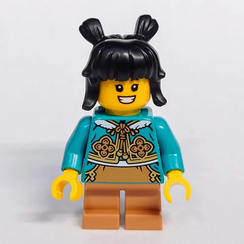 Kid, Dark Turquoise Torso, Medium Nougat Legs, Black Hair