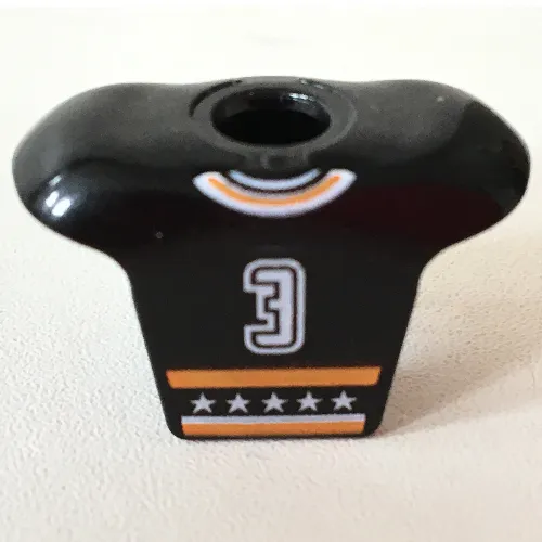 Minifig Neckwear Sports Hockey Body Armor with NHL Logo and White '3' Print