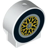 Duplo Brick 1 x 3 x 2 Round Top with Wheel and Tire Print