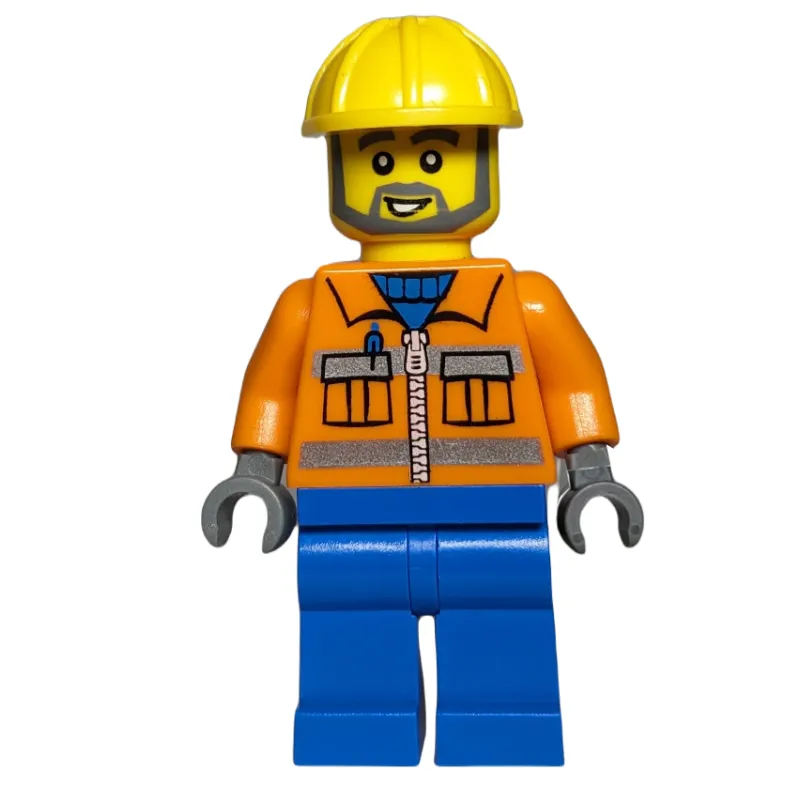 Orange Torso, Blue Legs, Yellow Hat, Grey Beard