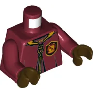 Torso Robe with Laces, Gryffindor Crest Print, Dark Red Arms, Dark Brown Hands