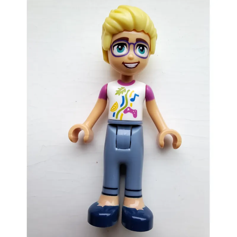 Olly - White Top, Sand Blue Legs