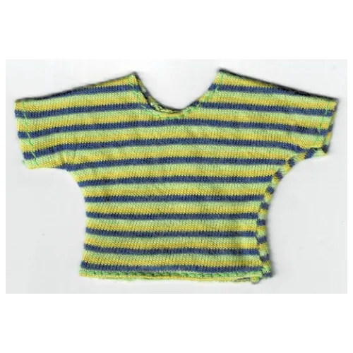 Scala, T-Shirt, Yellow, Medium Green, and Dark Blue Stripes