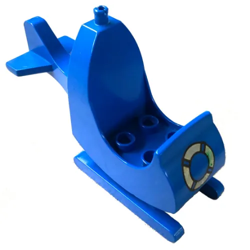 Duplo Helicopter Body with Fixed Skids and Life Preserver Print