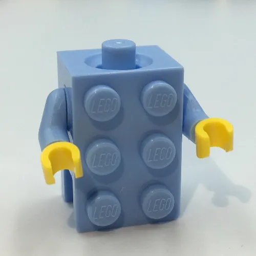 Minifig Torso Brick Suit with Yellow Hands