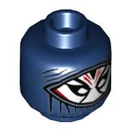 Minifig Head Death Dealer, Balaclava, White Face with Red Markings Print