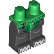 Hips and Black Legs with Green Loincloth and White Paws Print