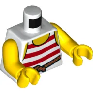Torso, Vest with Red Stripes with Rope Belt Print, Yellow Arms and Hands