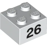 Brick 2 x 2 with Black "26" Print