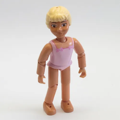 Belville Figure Articulated Elbows, Child, Female, Light Yellow Hair, Pink Swimsuit with Square Neck, Dark Pink Bows in Corners, Bare Feet