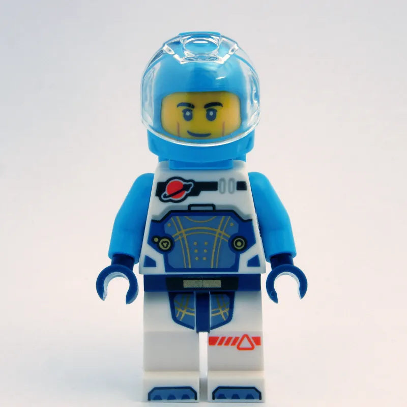 Astronaut, White and Dark Azure Spacesuit, Dark Azure Backpack and Helmet