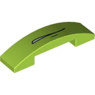 Brick Curved 4 x 1 Double, No Studs with Mouth Slightly Open Print