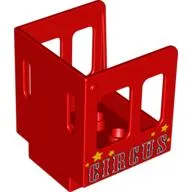 Duplo Train Cabin 3 x 3 x 3 1/2 with Red 'CIRCUS' and Stars Print