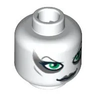 Minifig Head Aurra Sing, Large Green Eyes and Gray Lips Print [Blocked Open Stud]