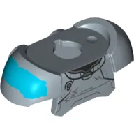 Minifig Neckwear Armor Shoulder Pads with Dark Azure Shape Print