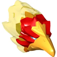 Large Figure Head Bird, Phoenix with Red Face and Gold Beak Pattern