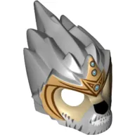 Mask Lion with Tan Face, Gray and White Beard and Gold Crown Print