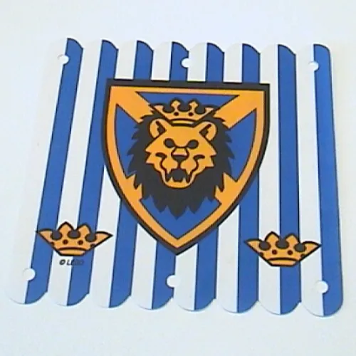 Banner, 16 x 16 with Blue Stripes and Lion Head Shield Print