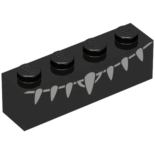 Brick 1 x 4 with Black Panther Torso Print