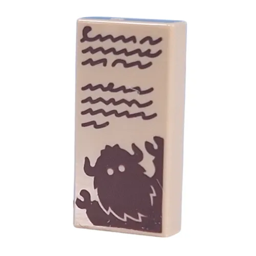Tile 1 x 2 with Dark Brown Scribbles, Bogeyman print