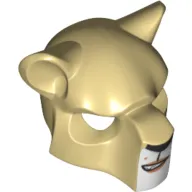 Mask Feline with Black Nose, Beauty Mark and Crooked Smile Print