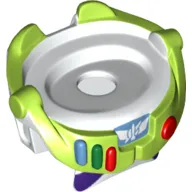 Minifig Neckwear Spacesuit with Lime Trim and Colored Buttons (Buzz Lightyear) (Toy Story 4)