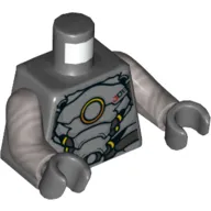 Torso Armour, Yellow Circle Print, Flat Silver Arms, Dark Bluish Gray Hands