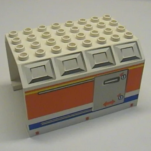 Aircraft Fuselage Angular Top 6 x 8 x 4 with Door on Blue, Orange, and Yellow Stripes Print