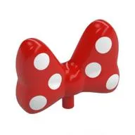 Headwear Accessory Bow Large with Small Pin with 6 White Polka Dots on Front and Back Print