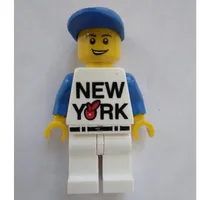 New York, White Torso, White Legs, Blue Cap