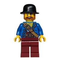 Robber, Blue Torso, Dark Red Legs, Black Hat