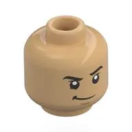 Minifig Head Roronoa Zoro, Eyebrows, Smirk / Angry Lopsided Growl Print