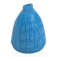 Minidoll Skirt Full, No Hips or Feet with Gown, Dark Blue Trim, Bright Light Blue Decorations print