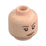 Minifig Head Nami, Dark Orange Eyebrows, Smirk, Raised Eyebrow / Angry with Teeth Print