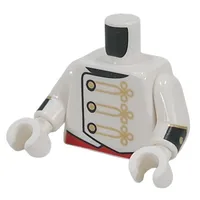 Torso, Marching Band Uniform, Gold Buttons, Chains, Black Cuffs Print, White Arms and Hands