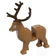 Animal, Reindeer with Dark Brown Antlers, White Front