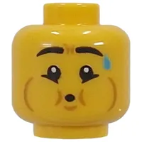 Minifig Head Tuba Player, Full Blowing Cheeks