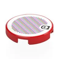 Tile Round 2 x 2 with Shy Guy and Barcode Print (Sticker)