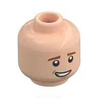 Minifig Head Ron Weasley, Reddish Brown Eyebrows, Worried / Sad Print