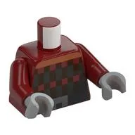 Torso Pixelated Plaid and Belt Print, Dark Red Arms, Light Bluish Gray Hands