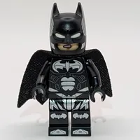 Batman, Black Suit, Black Cape and Cowl, Silver Logo, Printed Cowl