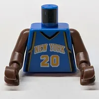Torso Basketball Jersey, New York Knicks #20' Print, Long One Piece Arms Brown (NBA)