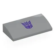Brick Curved 2 x 4 x 2/3 No Studs with Dark Purple Megatron Symbol print