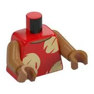 Torso Shirt with Tan Leaves print, Medium Nougat Arms and Hands